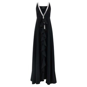 Giovanni Bedin V-Neck Maxi Dress With Front Ruffles - NWT